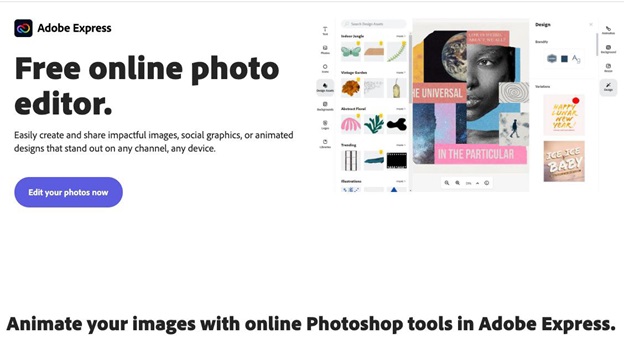 Edit  photos online for free with Adobe Express