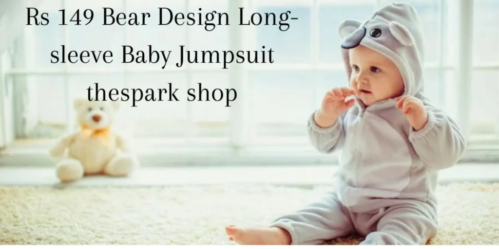 rs 149 bear design long-sleeve baby jumpsuit the spark shop